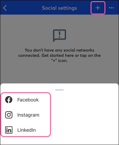 Select Social Network to Connect