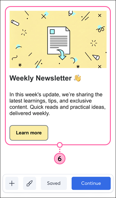 Mobile web email editor template preview