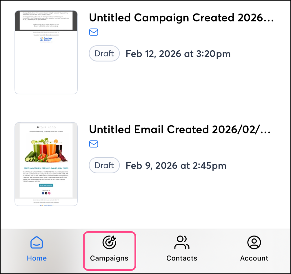 Bottom navigation menu iOS