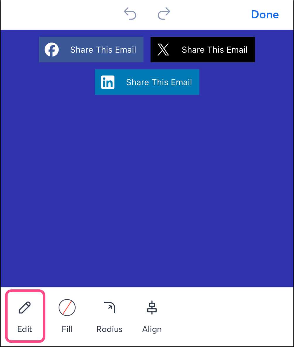 Edit button in bottom navigation