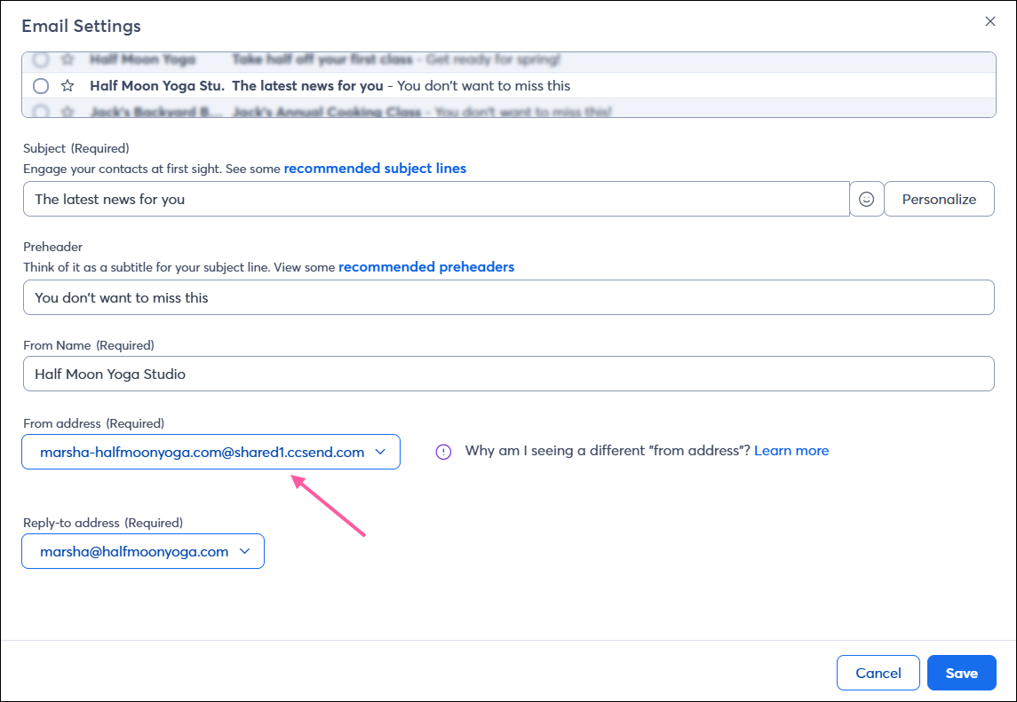 My Account, Account Emails Tab, Domains table, and Pending authentication message