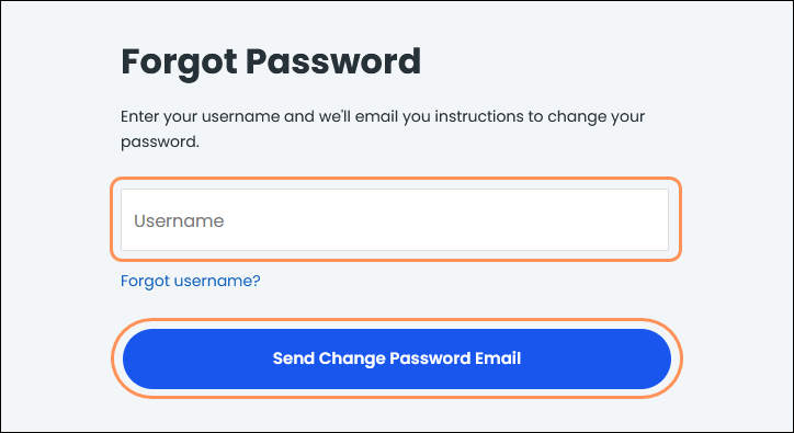 password reset