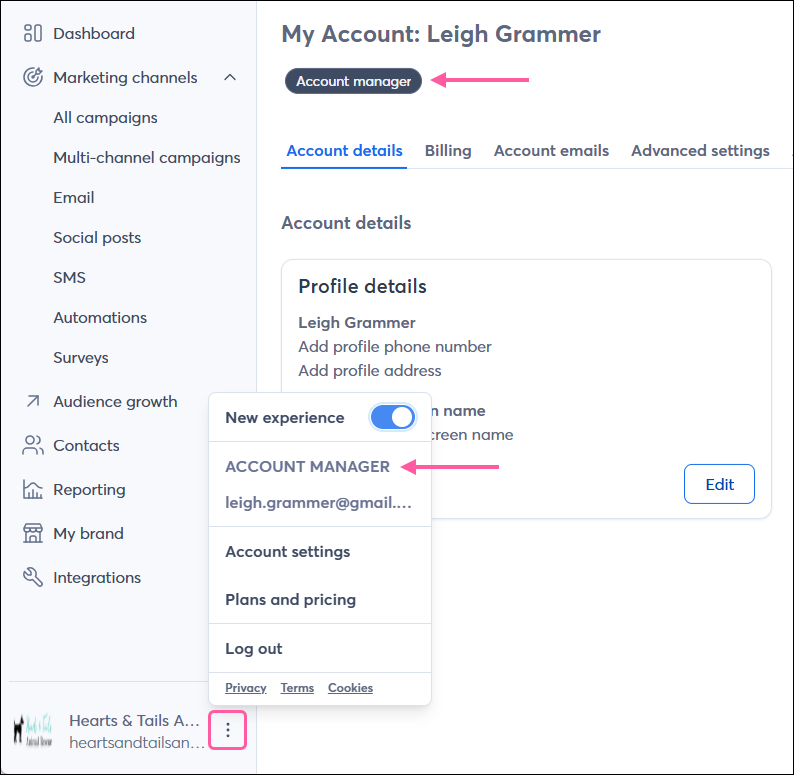 User Role - Account Manager