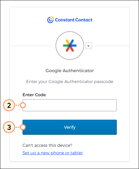 MFA login with Google Authenticator, Enter Code field, and Verify button
