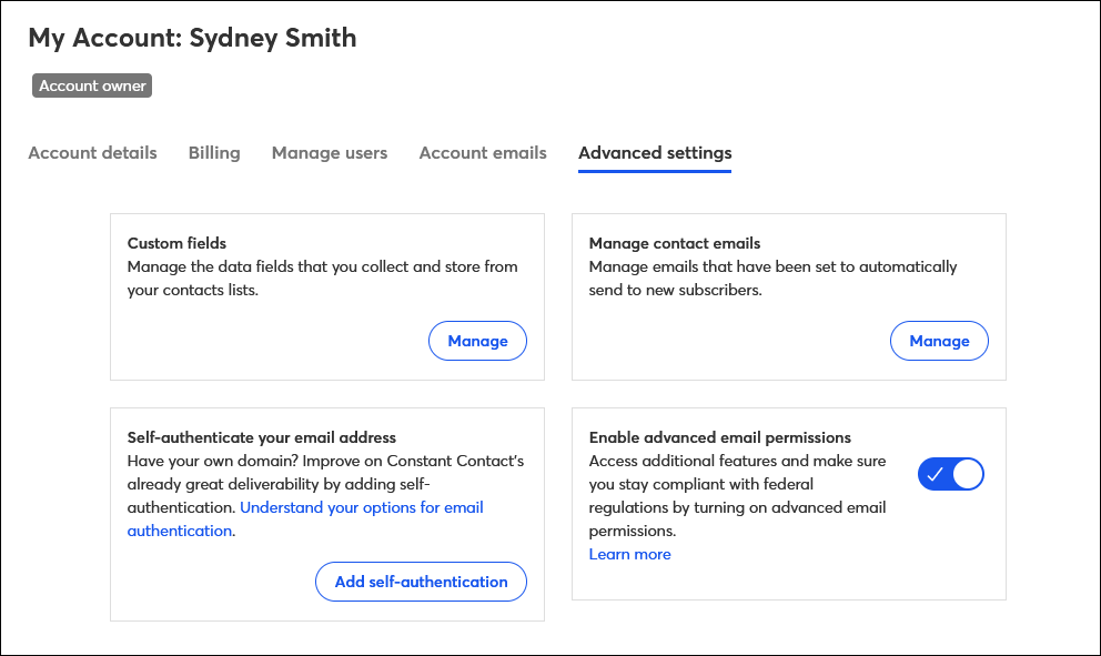 Advanced Settings tab