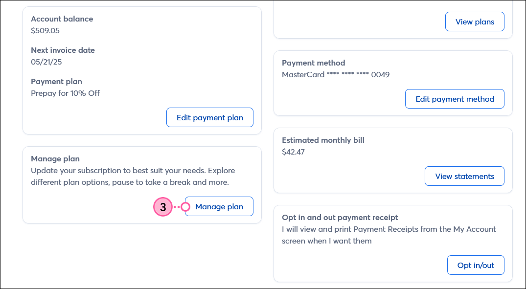 My Account, Cancel Account section, and Cancel Account button