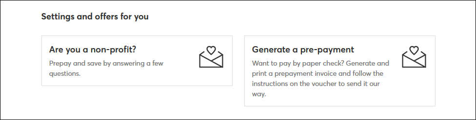 Billing tab ith Settings and Offers for You section