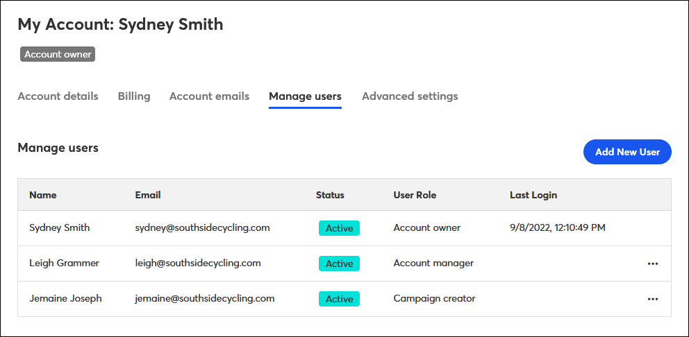 Manage Users tab