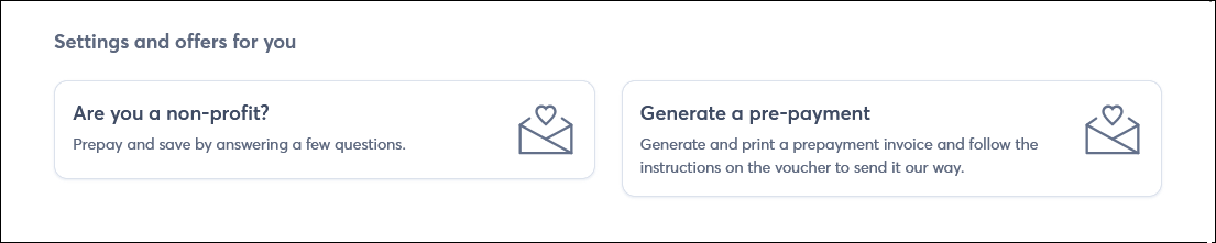 Billing tab ith Settings and Offers for You section