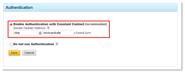 Authentifizierung mit Constant Contact aktivieren