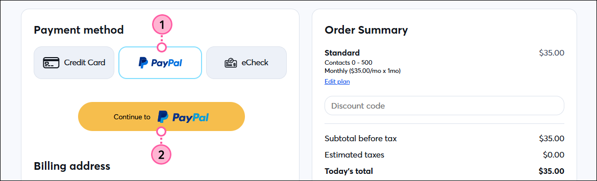 Payment options with Paypal