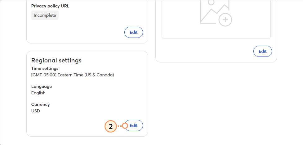 Regional Settings section and Edit button
