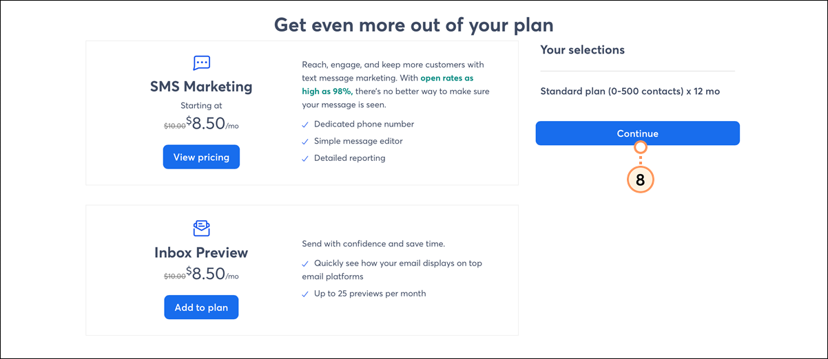SMS Marketing and Inbox Preview add-ons