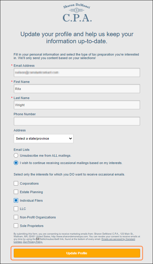 Update Profile Form