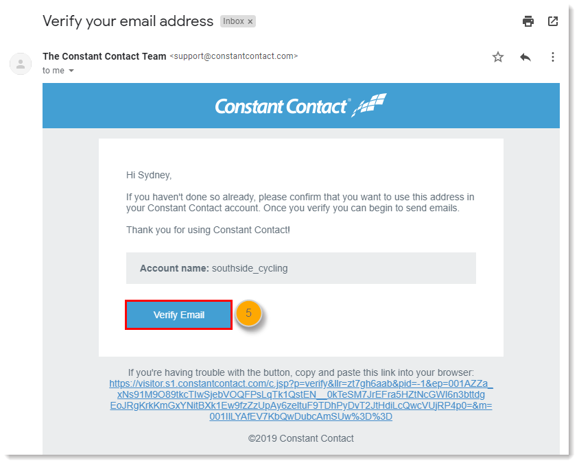 Verify An Email Address - verification email and verify email button