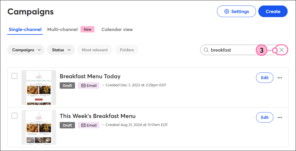 Remove Search Criteria