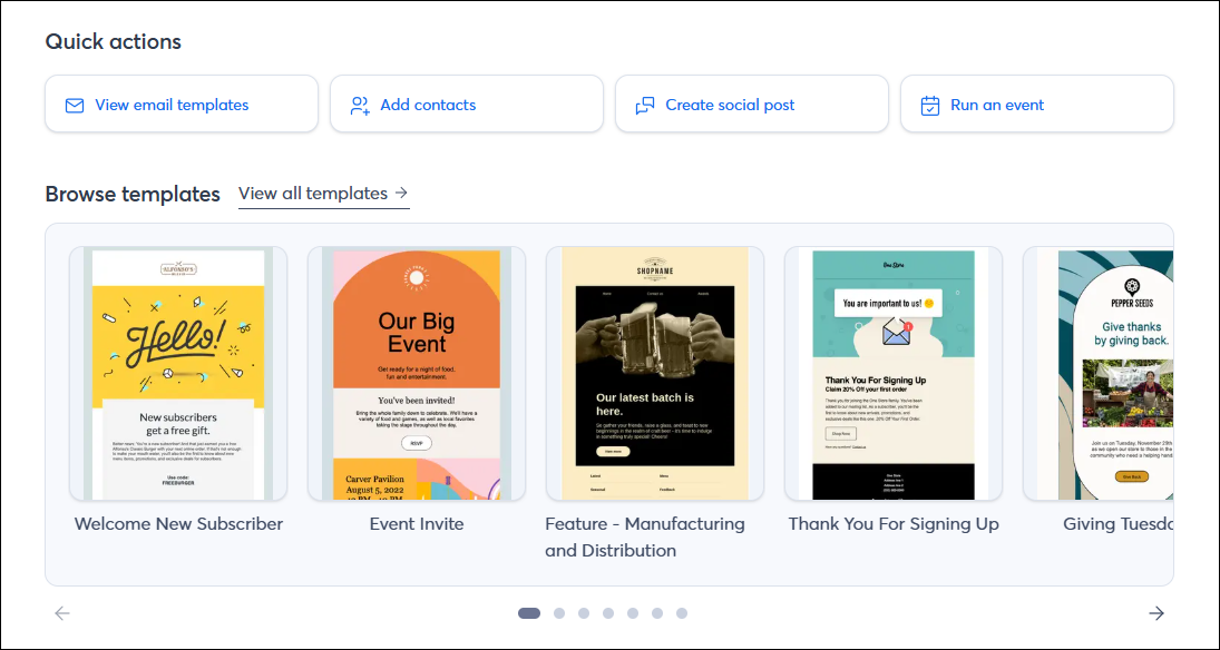 Recent Campaigns with reporting