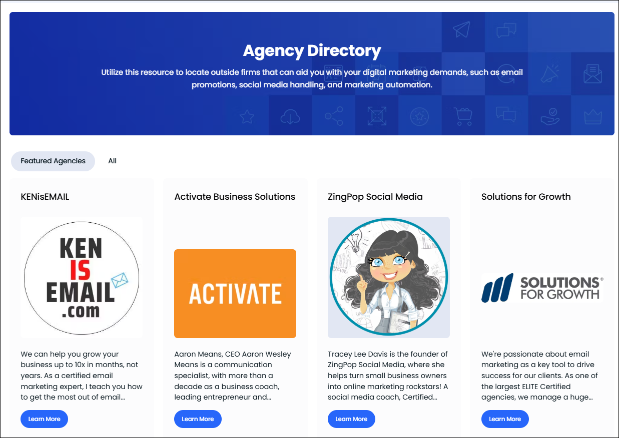 Agency Directory on Constant Contact Community