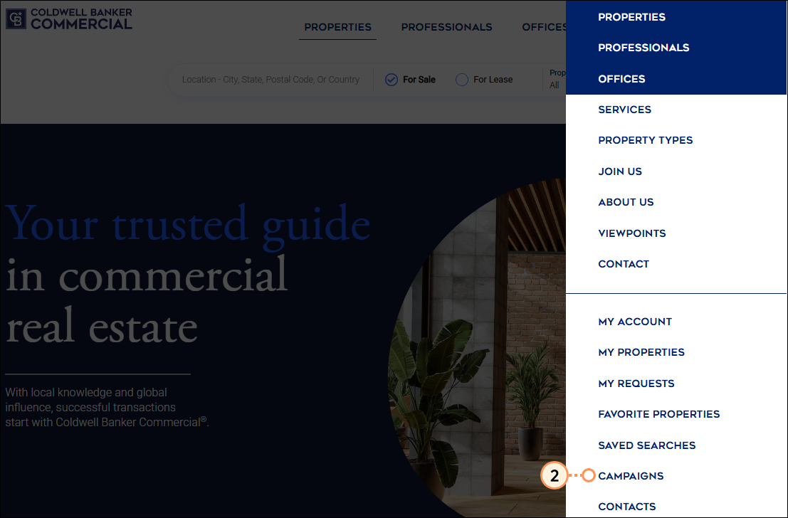 Dropdown campaigns option