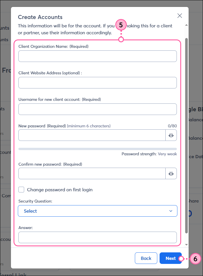 Enter Organization Info