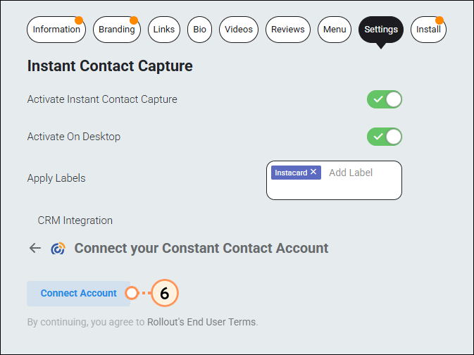 Connect Account Button