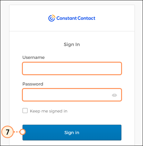 Enter credentials and sign in