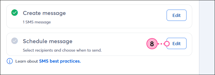 Edit button in schedule section