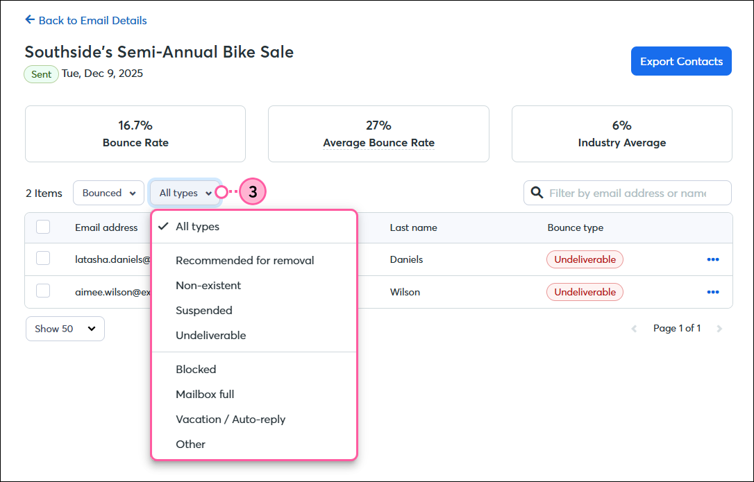 Bounced Type Drop-down