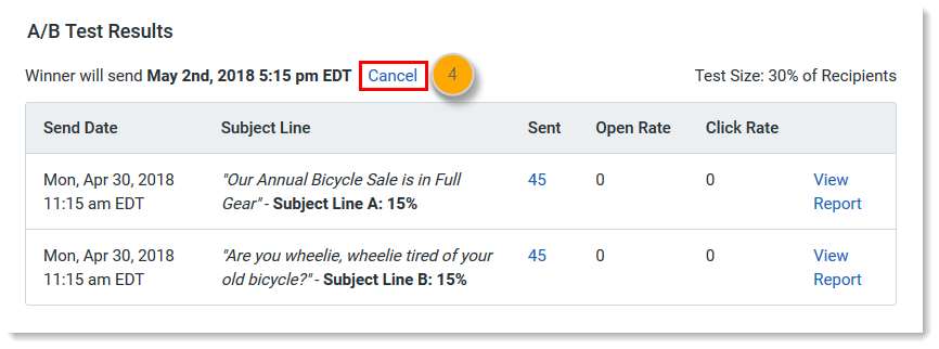 Cancel link