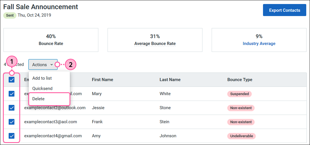 Managing, Removing, And Preventing Bounced Emails