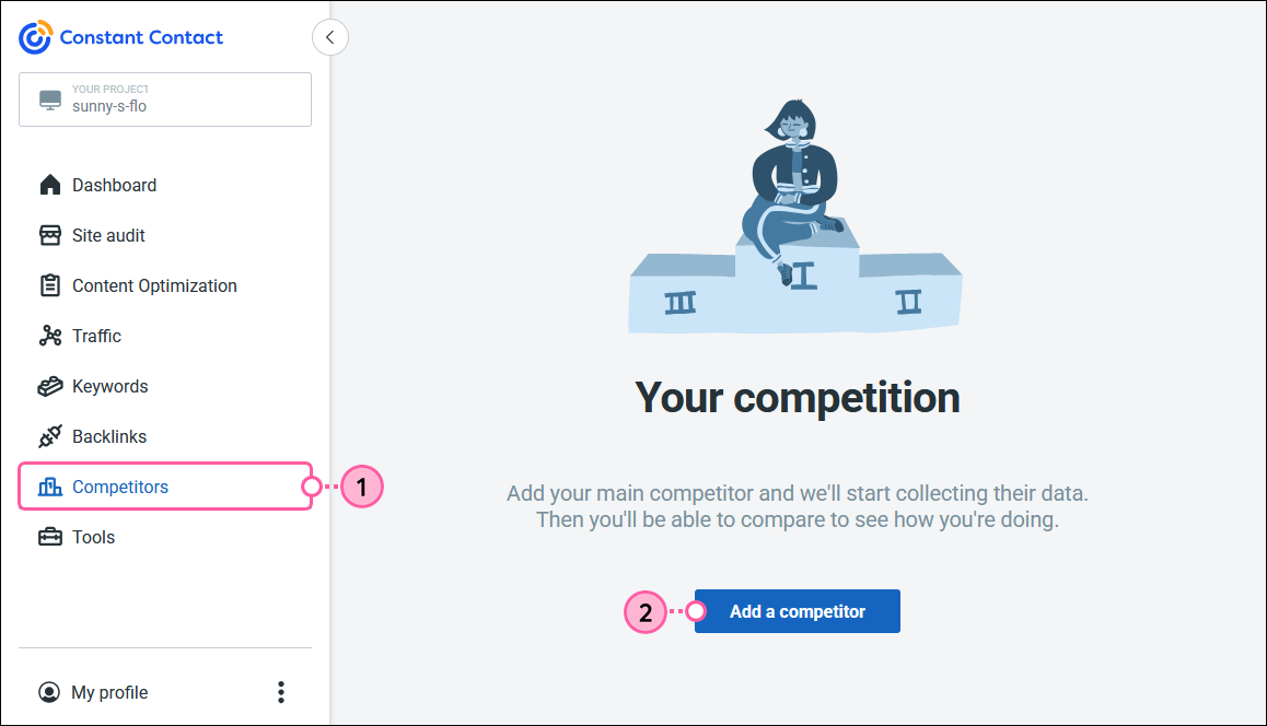 Competitors tab and Add a Competitor button