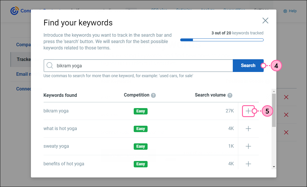 Search For New Keyword