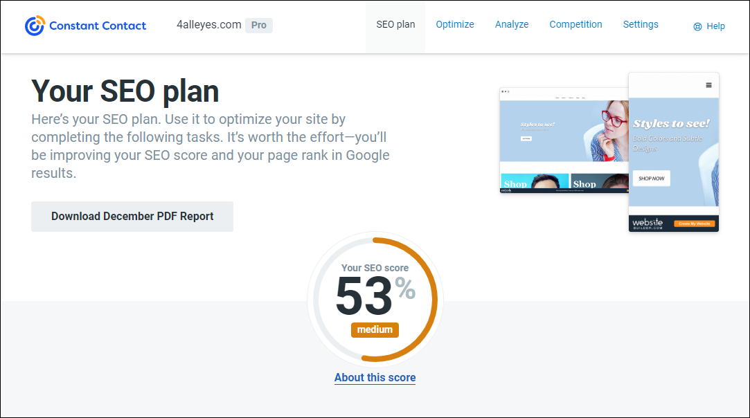 SEO dashboard