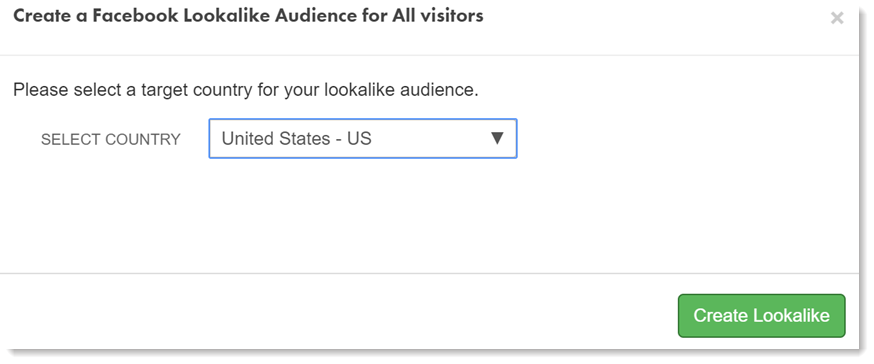 Select Target Country and create Lookalike Audience