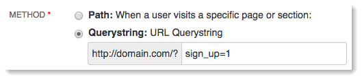 Querystring Audience Sign Ups