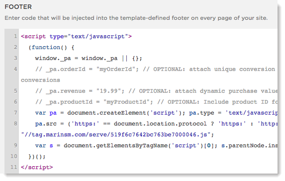 Squarespace footer code