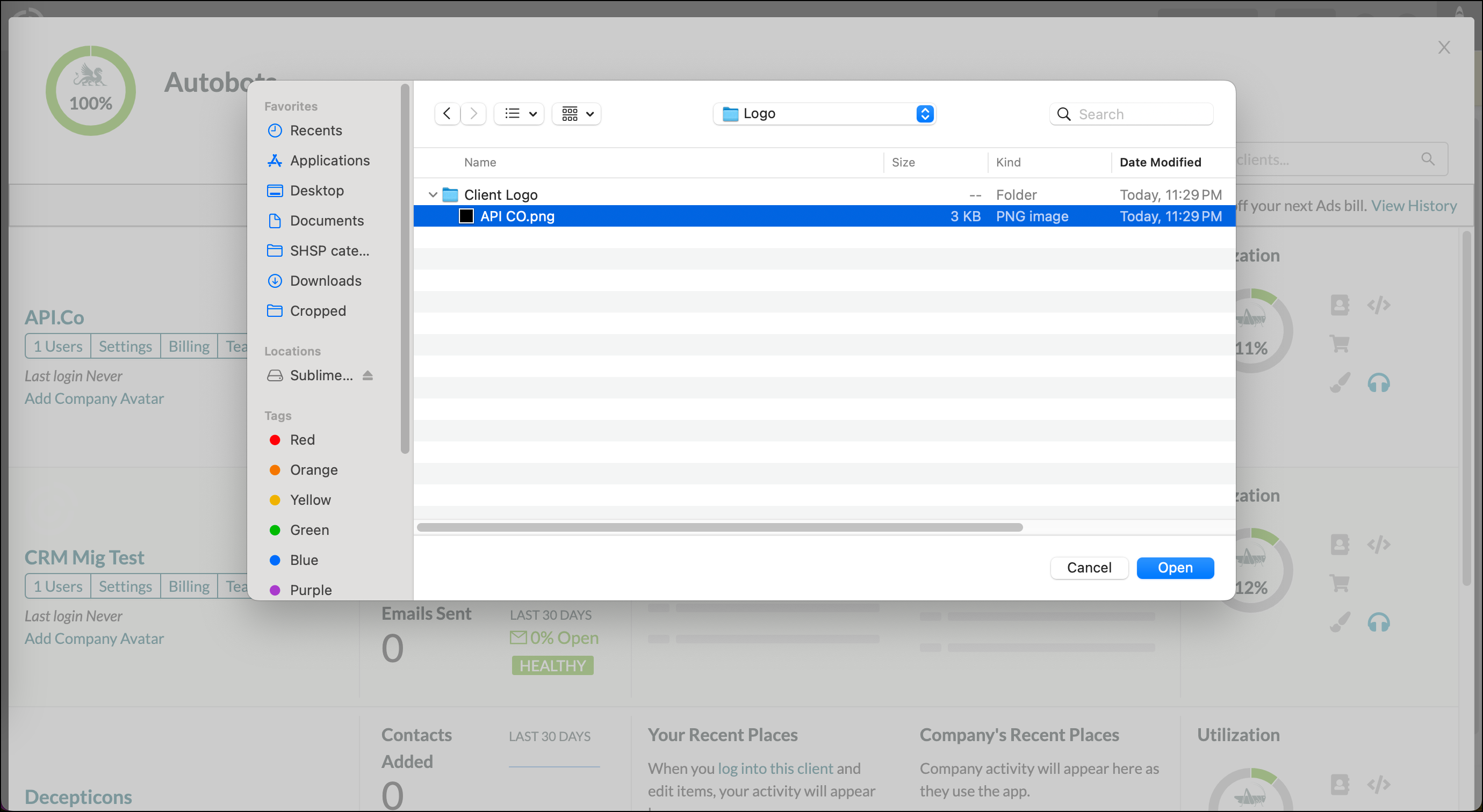 Popup upload image file