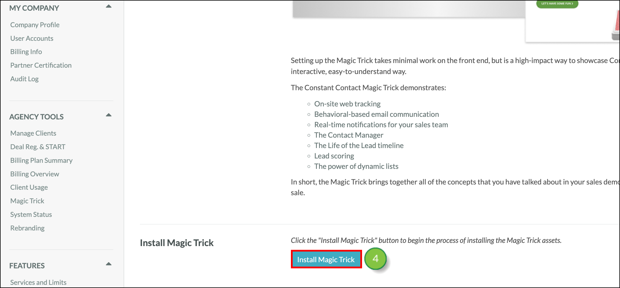 Click the blue Install Magic Trick button