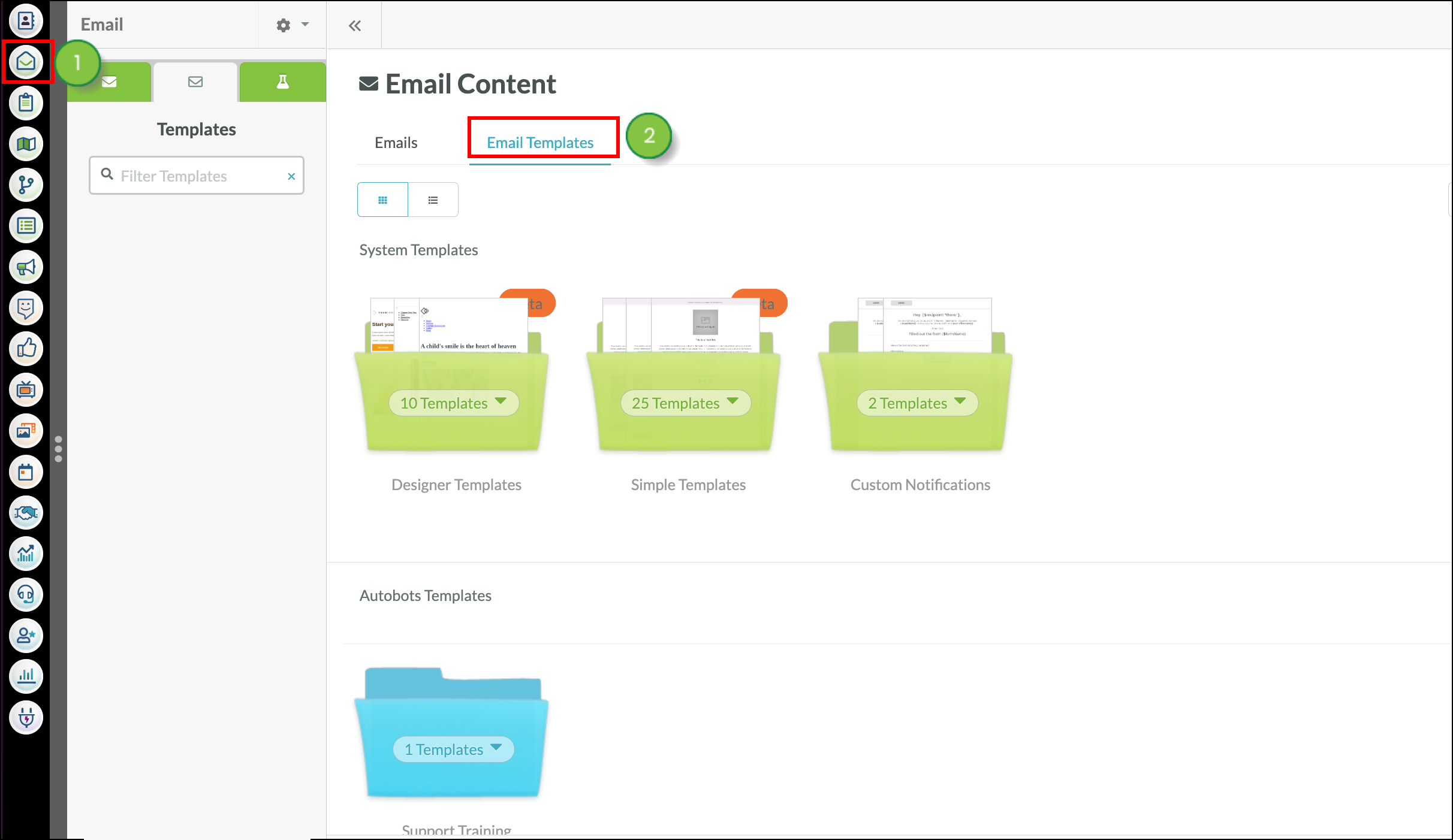 Click the Email Templates tab