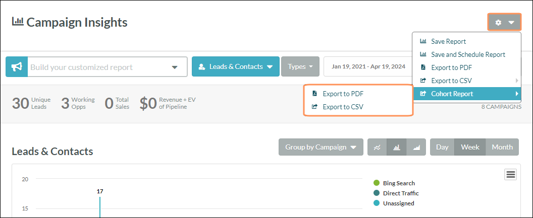 Cohort Report Exports