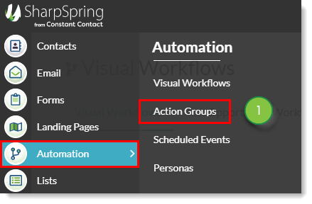 Click Automation then Action Groups from the navigation.
