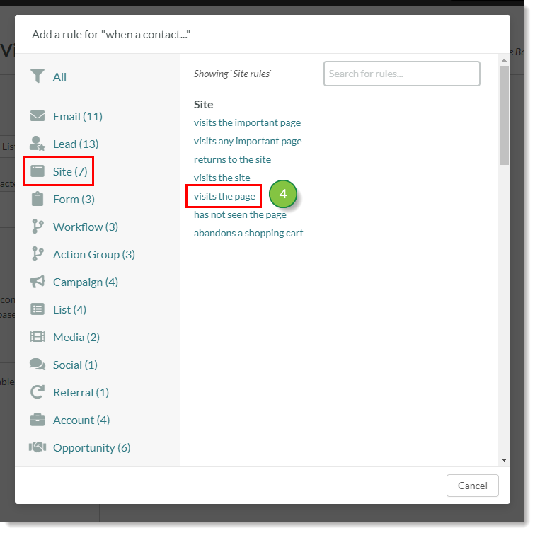 List actions