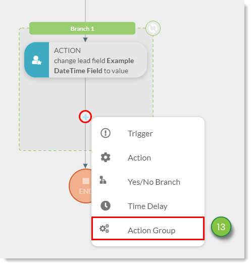 Add an action group to the workflow