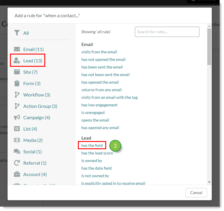 List rule option