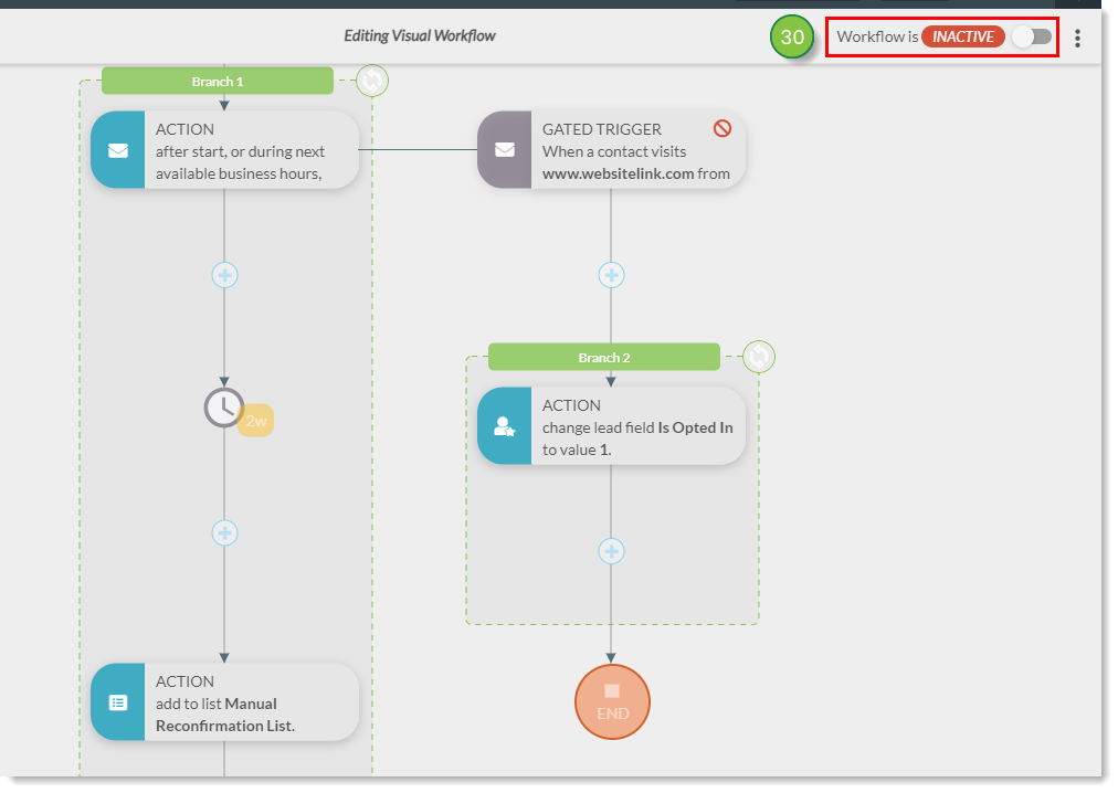 Set the workflow to Active