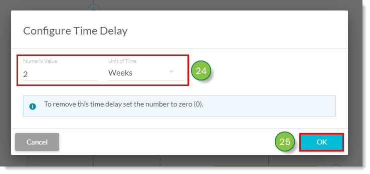 Configure time delay