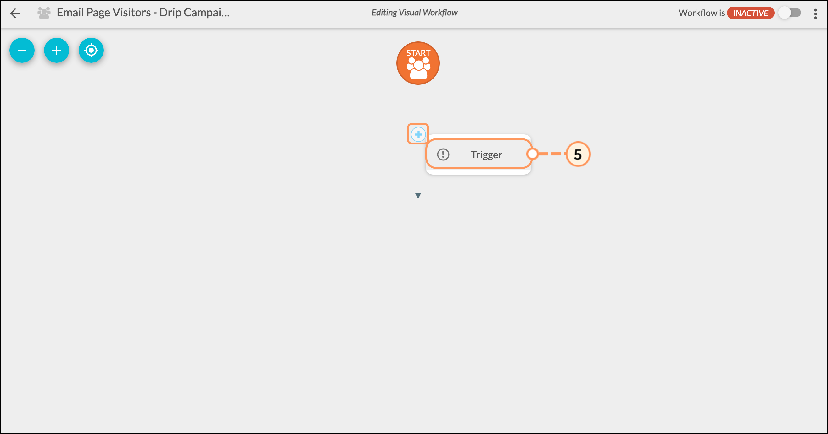 Click the plus sign to add a new trigger