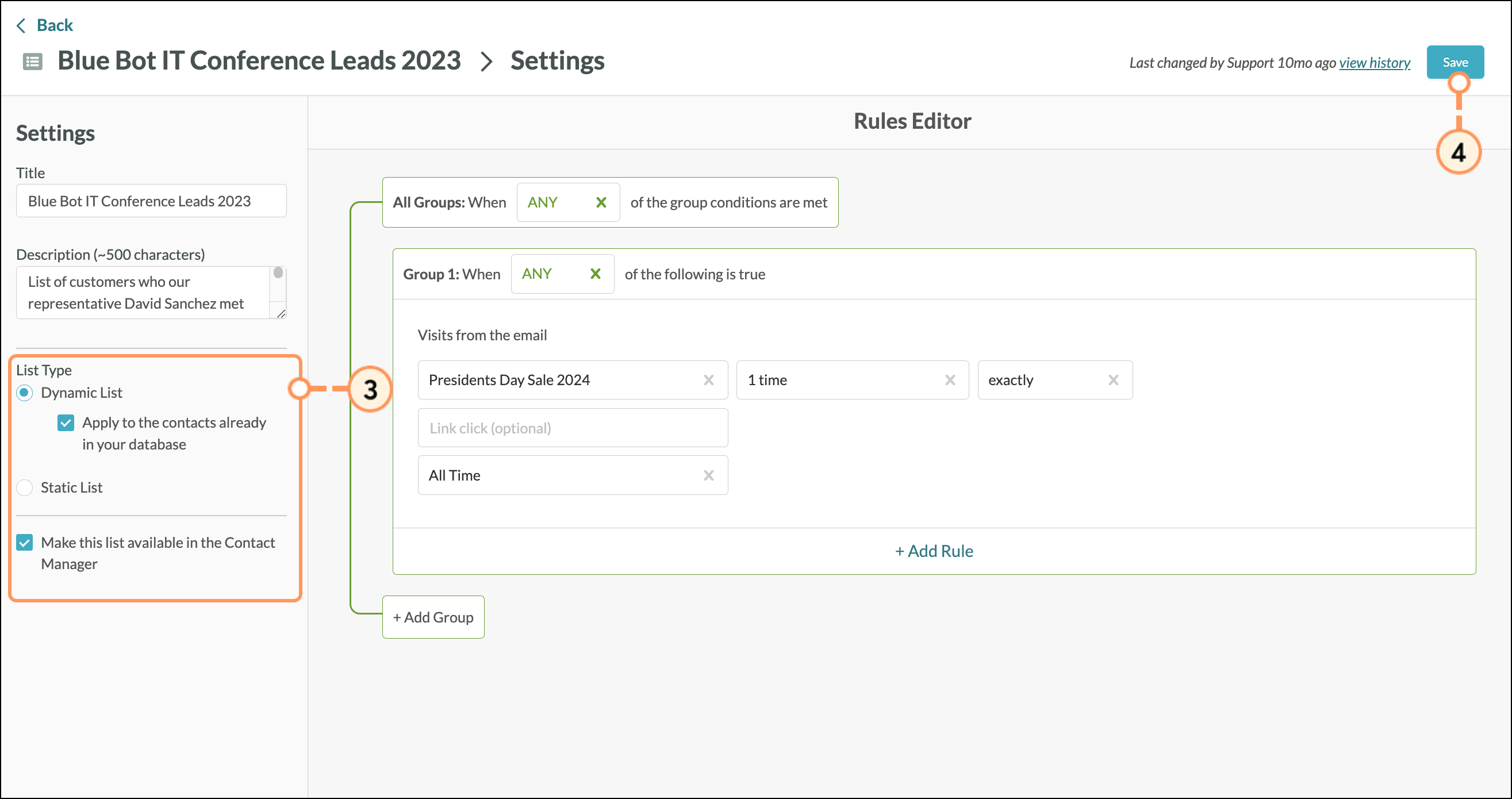 Select list type dynamic or status