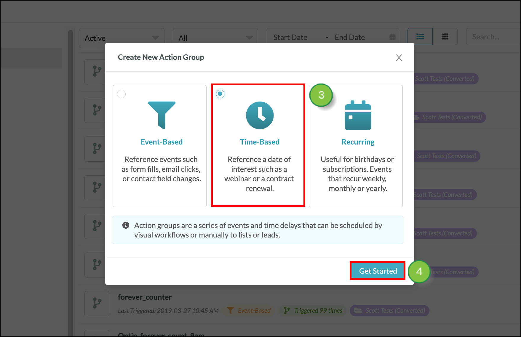 Three button options-center option