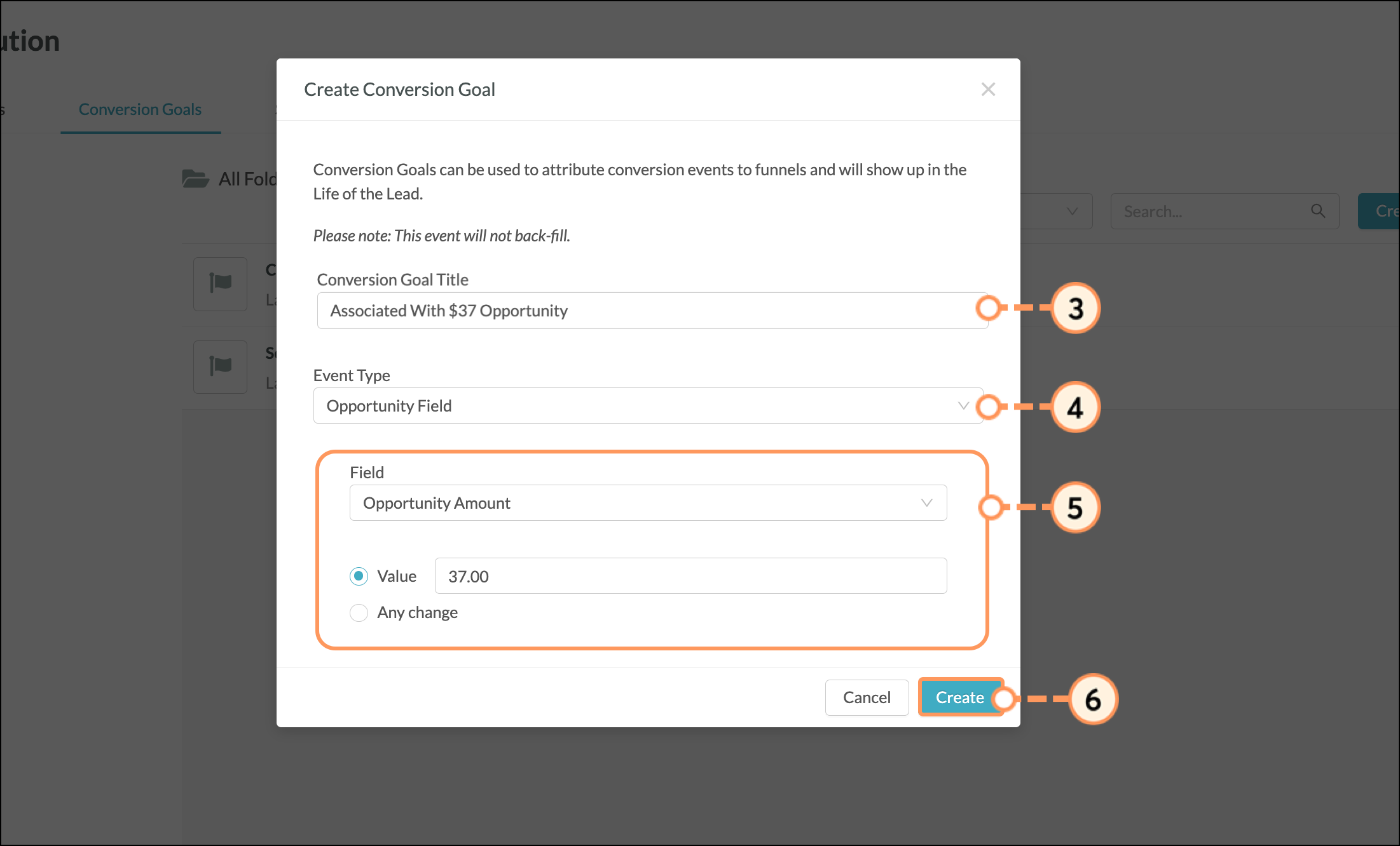 Fill in the form fields and then click the blue Create button